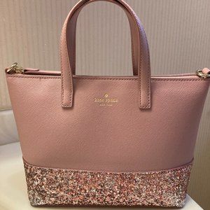 Kate Spade Glitter Handbag/Crossbody, Dusty Peony
